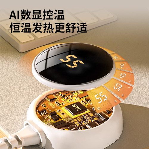 新中式油画宫廷风加热鼠标垫子女生冬季取暖防冻手办公室工位桌面垫高颜值电热恒温防水左侧开关电脑键盘垫 - 图0