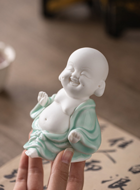 陶瓷招财开心弥勒佛小摆件