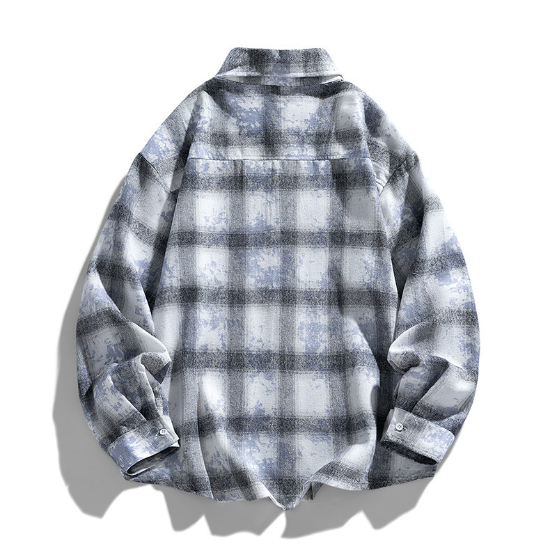 2026新款美式复古格子长袖衬衫男春秋季休闲潮流上衣百搭衬衣外套,淘宝优惠券,粉丝福利购,淘宝优惠卷