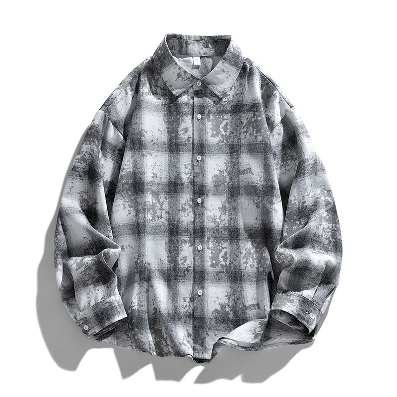 2026新款美式复古格子长袖衬衫男春秋季休闲潮流上衣百搭衬衣外套,淘宝优惠券,粉丝福利购,淘宝优惠卷