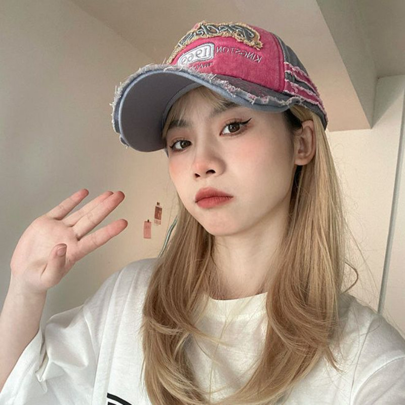 复古破洞毛边水洗做旧鸭舌帽棒球帽街头小众潮牌男女时尚百搭,淘宝优惠券,粉丝福利购,淘宝优惠卷