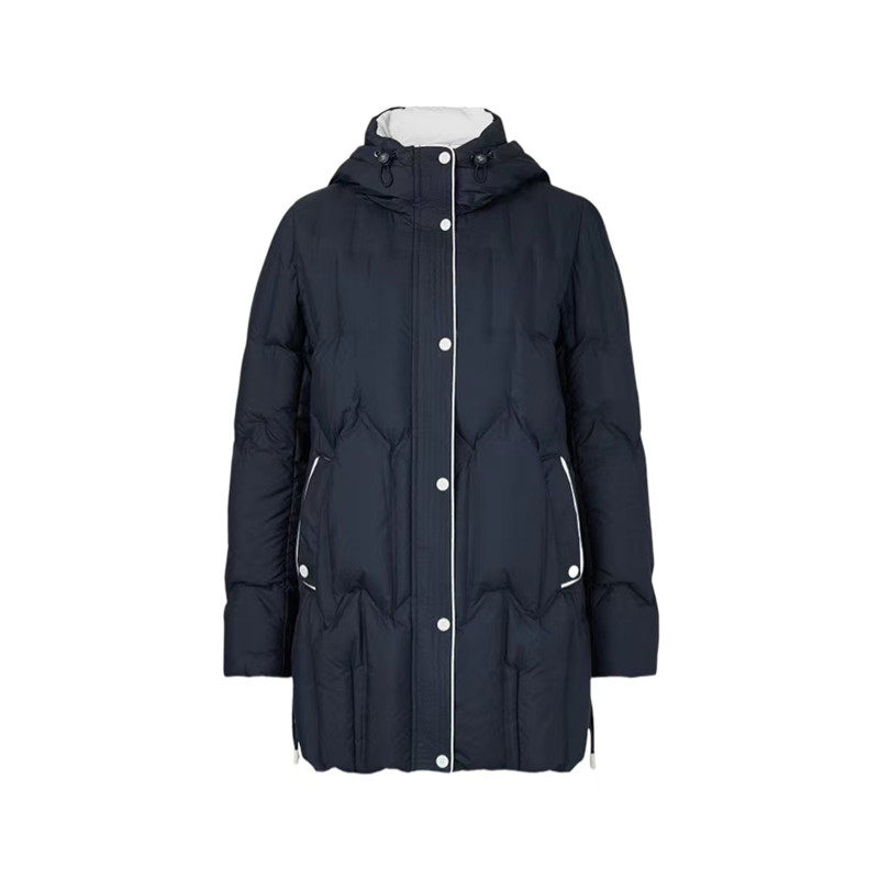 娜家商场同款女装2025冬季新款时尚连帽中长款保暖羽绒服外套女