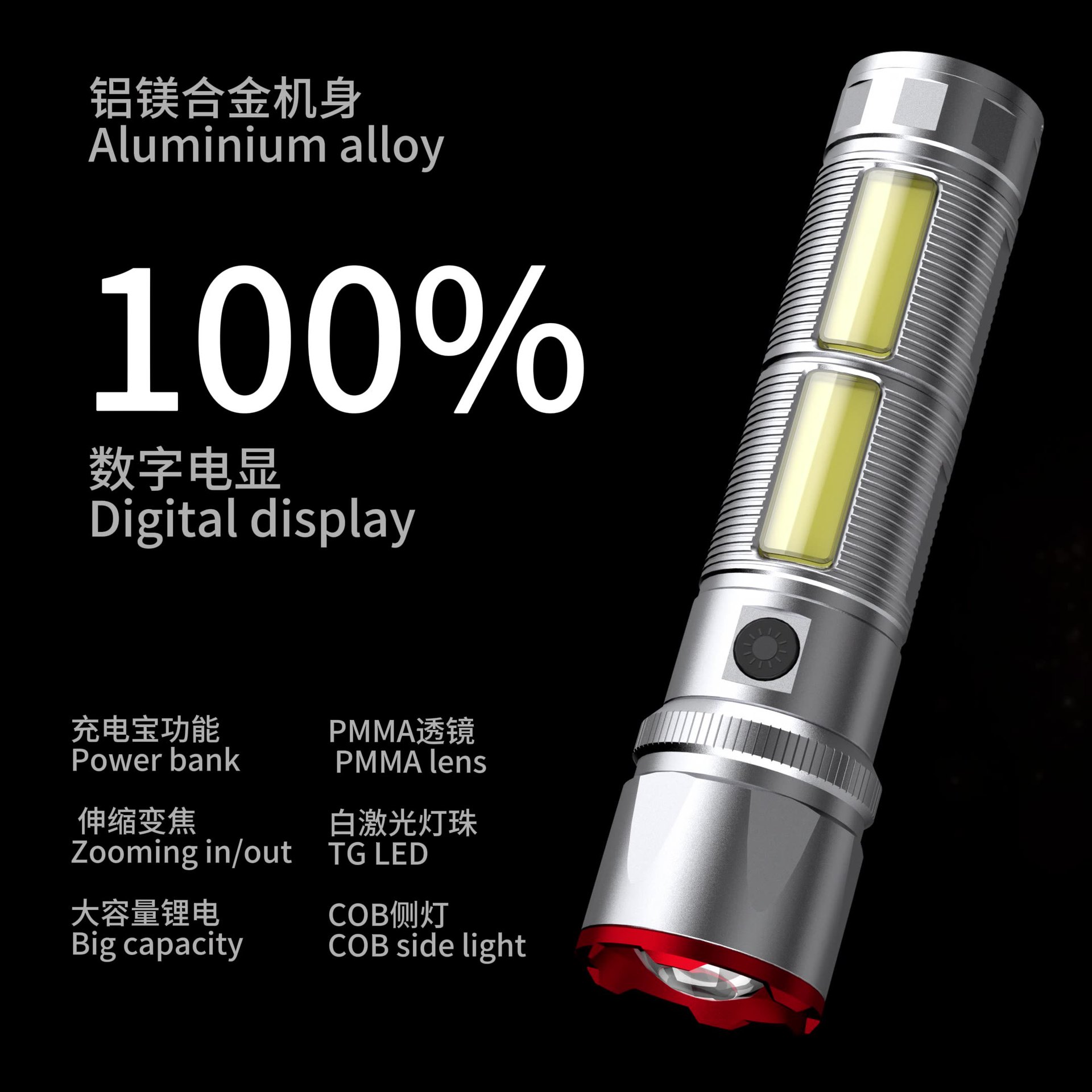 镭射激光强光手电筒充电户外超亮远射应急巡逻超长续航大容量LEDB-图0