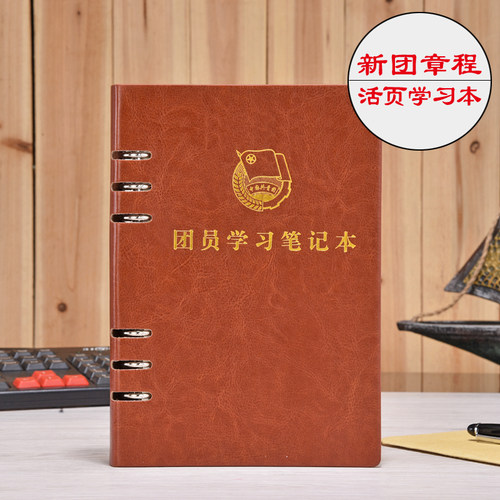 上济 2024新款团员学习笔记本文具记事本活页本团支部团小组会议记录本团委工作日记本加厚A5本子定制logo-图0