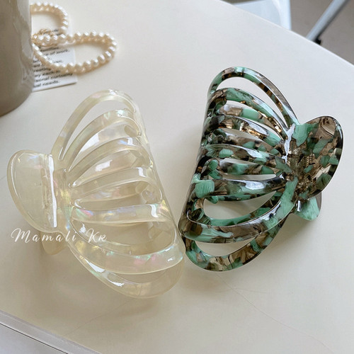 韩国进口发量多高级感醋酸镂空抓夹气质优雅盘发抓时尚个性鲨鱼夹 - 图0