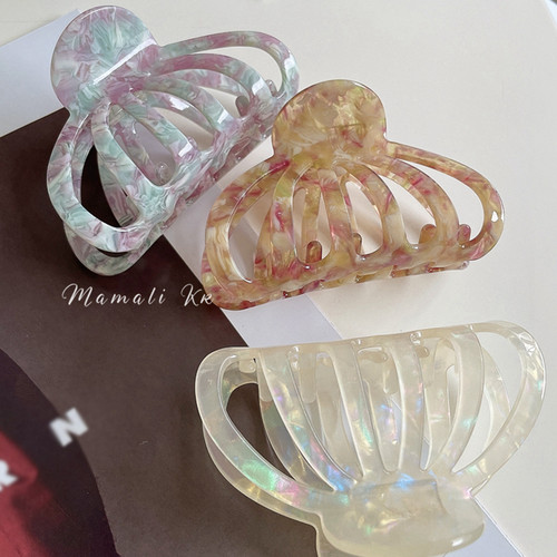 韩国进口发量多高级感醋酸镂空抓夹气质优雅盘发抓时尚个性鲨鱼夹 - 图1