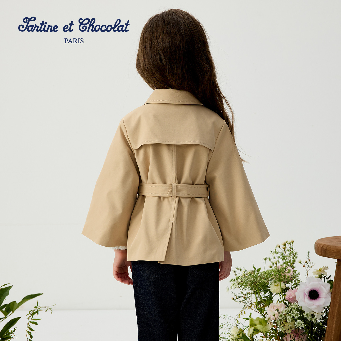 tartineetchocolat法国巧克力童装26春季新款女童翻领时尚风衣,淘宝优惠券,粉丝福利购,淘宝优惠卷