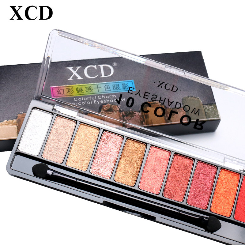 xcd 10色彩妆盘便携闪粉珠光眼影 XCD眼影