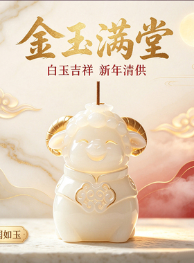 2027三羊开泰香插玄关摆件线香炉金玉满堂羊年吉祥金羊送福线香插