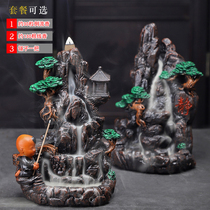 Back-Back Incense Stove High Mountain Flowing Water Large Number Resin Ceramic Creative Pendulum of Tea Road Honolulu Home Indoor Incense Stove