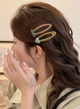 简约撞色爱心波点bb夹椭圆碎发刘海侧边夹女2026新款发卡百搭发饰