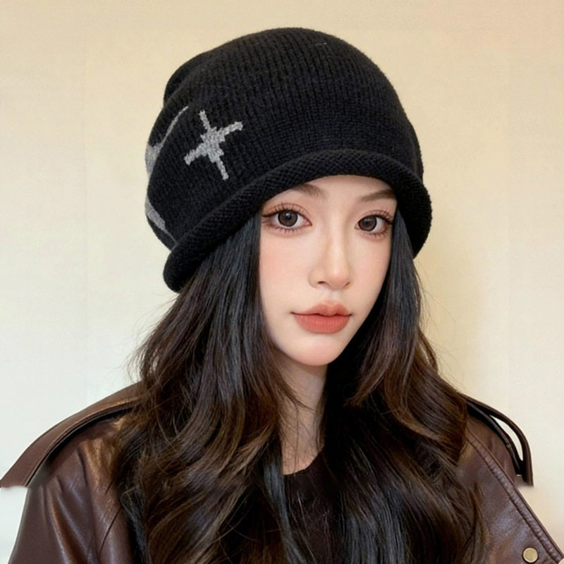 时髦堆堆月子帽女秋冬季显脸小针织帽女2025新款保暖可爱冷帽防寒,淘宝优惠券,粉丝福利购,淘宝优惠卷