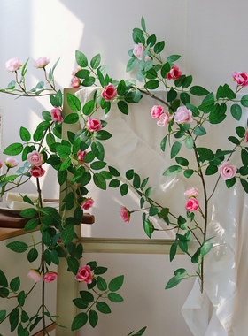 优森活仿真蔷薇花藤管道吊顶装饰
