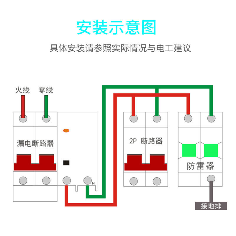 厂家直销 一级浪涌保护器2P 3P 4P 60KA 防雷器电涌保护器