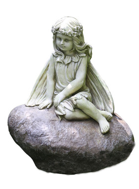 优选户外新款庭院儿童创意美式乡村E园艺品装饰树脂仿古石头花仙