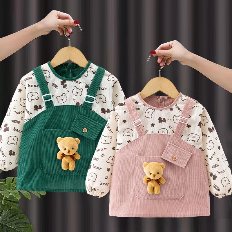 Baby smock, waterproof, anti-dirty, reverse dressing, protective clothing for men and women, eating clothes, baby bib, fashionable outer wear apron