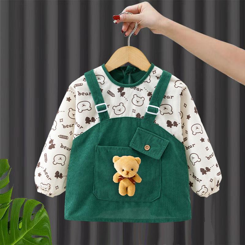 Baby smock, waterproof, anti-dirty, reverse dressing, protective clothing for men and women, eating clothes, baby bib, fashionable outer wear apron
