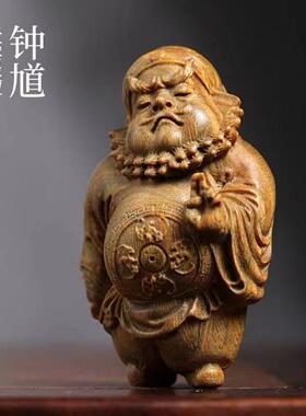 太行崖柏天师钟馗手把件陈化料