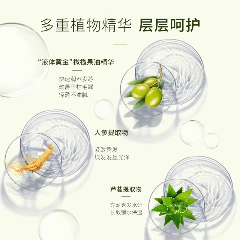 【U先试用】霸王橄榄发膜修复干枯补水顺滑柔顺改善毛躁护发素女