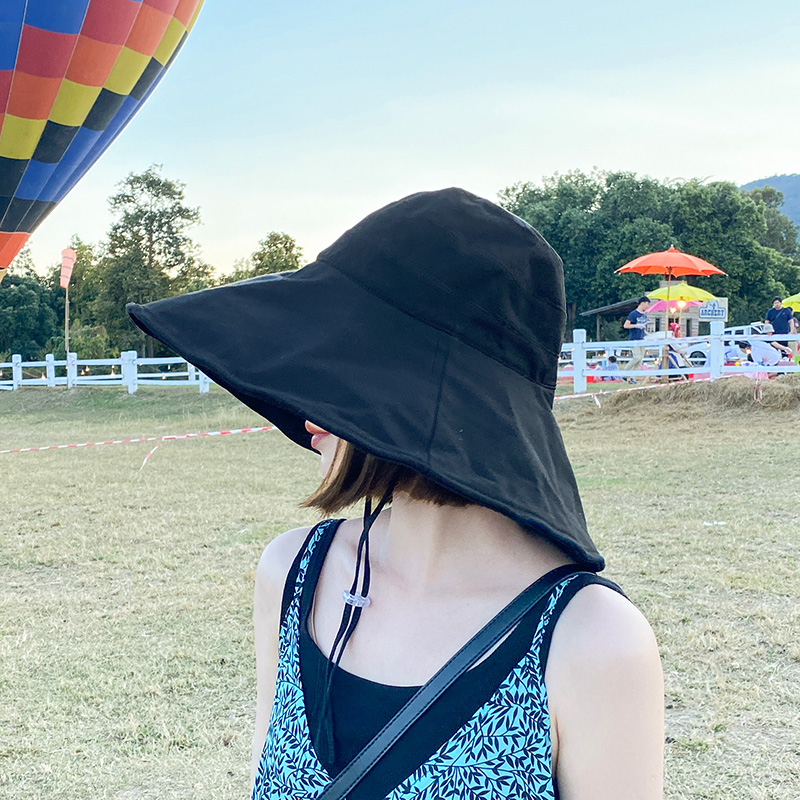 心秀嘉派专卖店日系纯色大檐渔夫帽女夏季可折叠太阳帽防晒遮阳帽韩版百搭帽子潮2