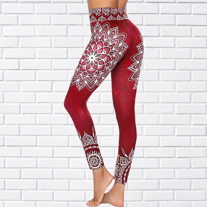 Women's Fashion Yoga Pants Trousers Snowflake Colorful Print - 图3