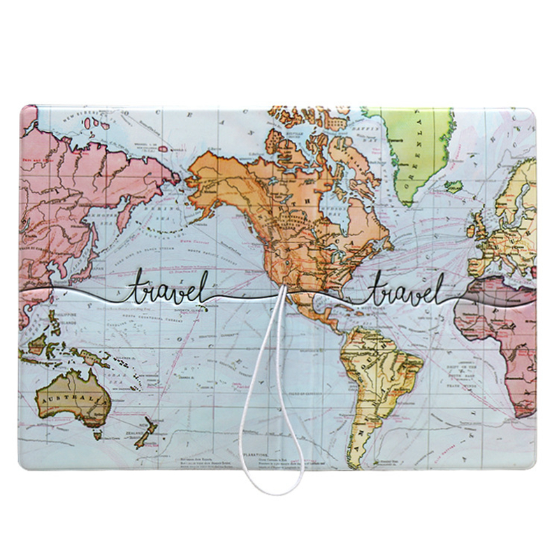 Creative World Map Passport Cover Wallet Bag Letter Men Wome - 图0