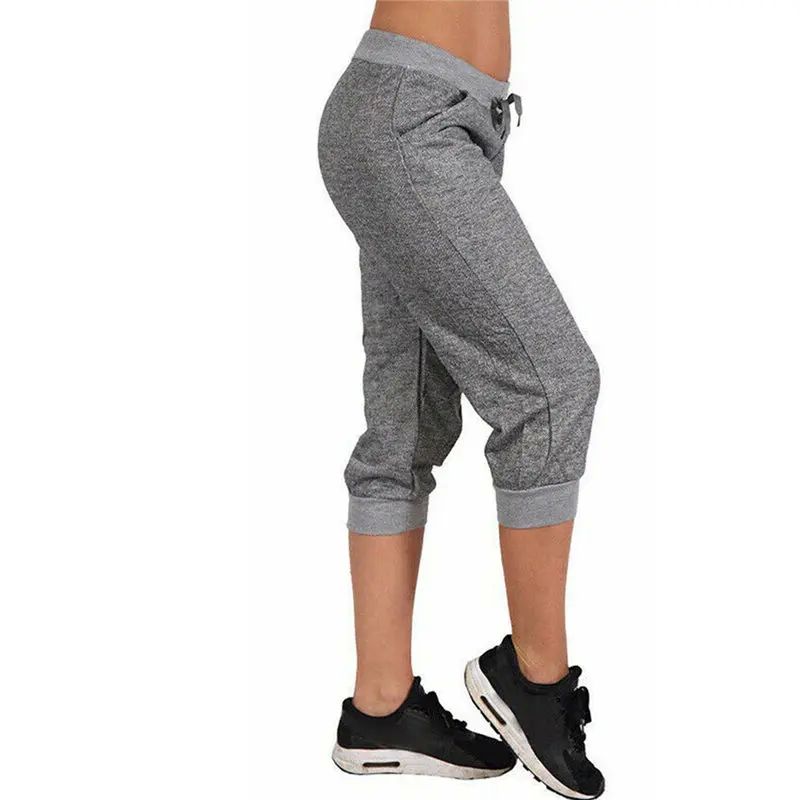 Women Summer Short Pants Sweatpants Capri Pants Cropped Jogg - 图3