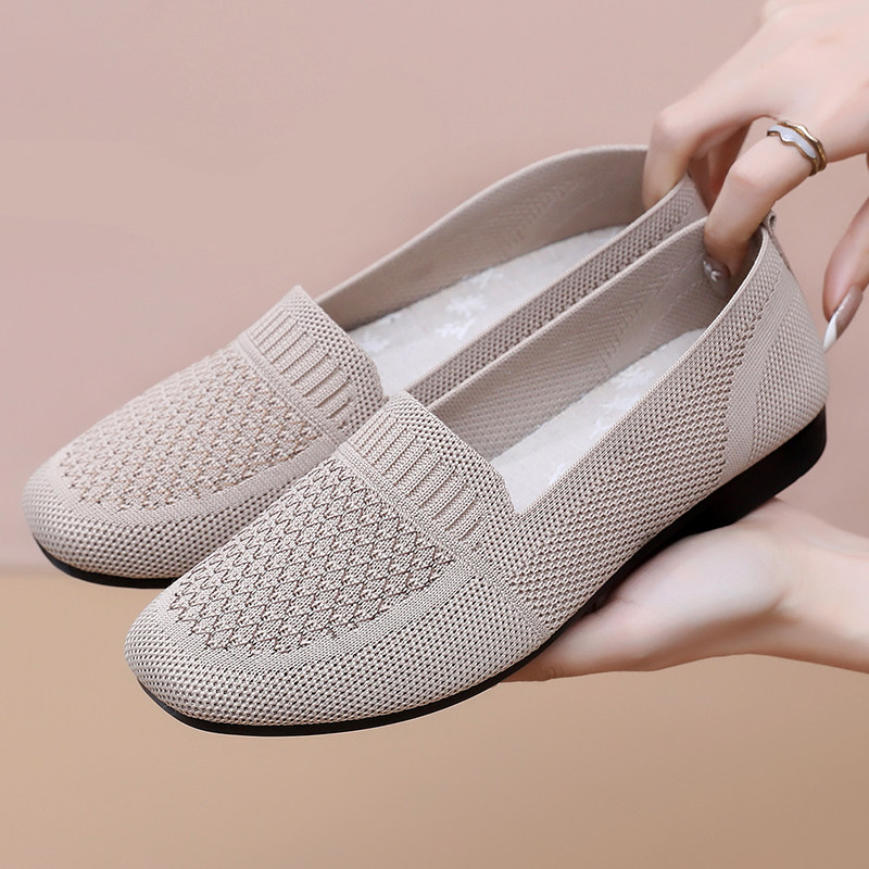 春夏新款老北京布鞋女妈妈鞋舒适平底单鞋一脚蹬浅口女鞋轻便透气,淘宝优惠券,粉丝福利购,淘宝优惠卷