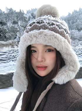 冬季加厚绒保暖雷锋帽子女