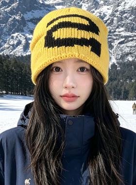 美式复古字母撞色帽子女秋