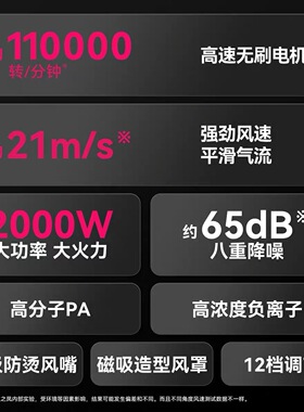 火之凤吹风机M2理发店专用发廊大功率大风速干高速负离子风无刷M3