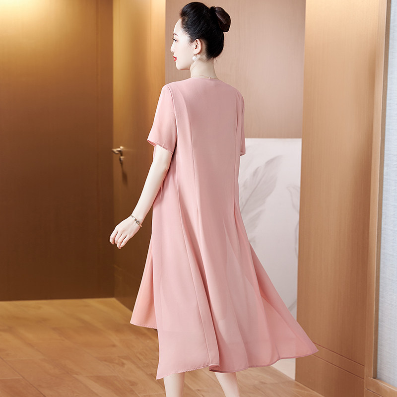 高端喜婆婆婚宴装中年优雅时尚两件套连衣裙夏薄宴会婚礼妈妈礼服