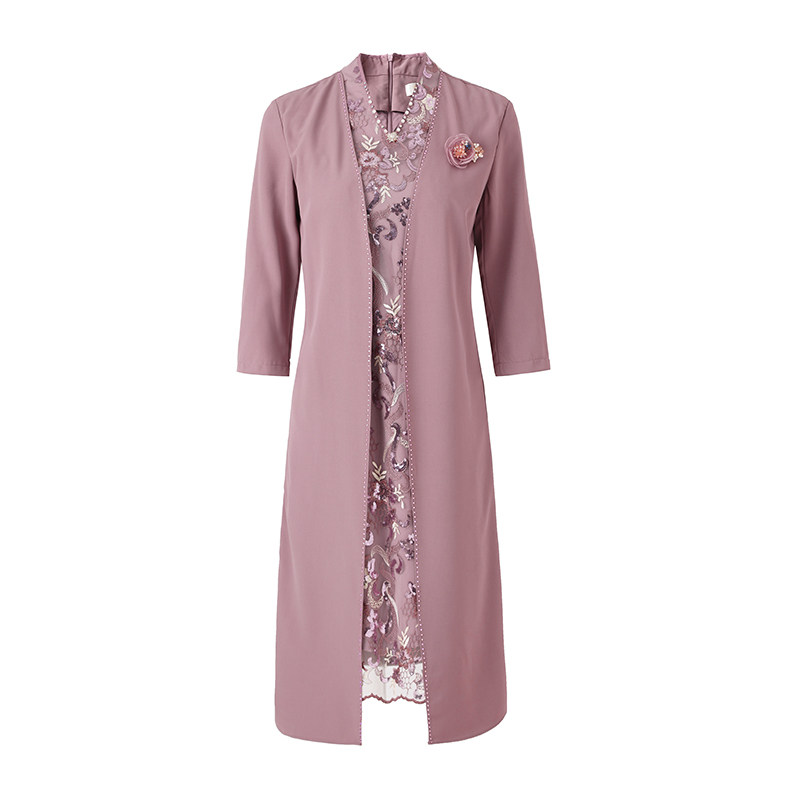 洋气婚礼妈妈礼服秋平时可穿年轻喜婆婆婚宴裙子中年时尚连衣裙夏