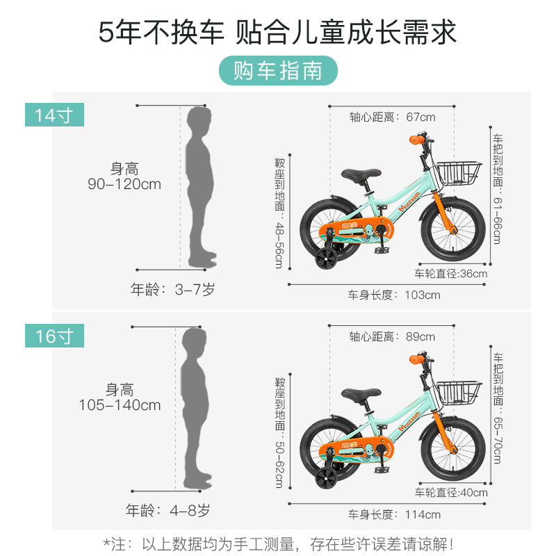 萌大圣儿童女宝宝2-3-6岁女自行车 萌大圣自行车