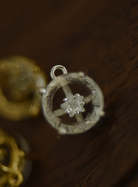 镀金镀银透视锆石项链吊坠