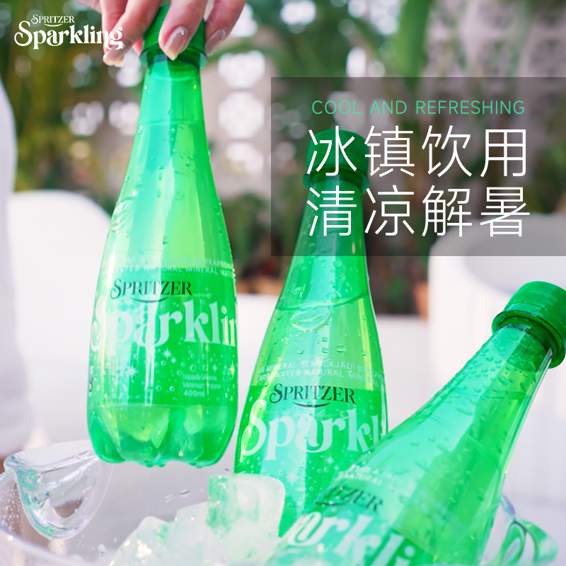 马来西亚国会用水， SPRITZER 事必胜 高端无糖气泡水饮料400ml*6瓶