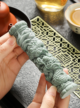 青砂石创意盘龙柱茶家用精致摆件