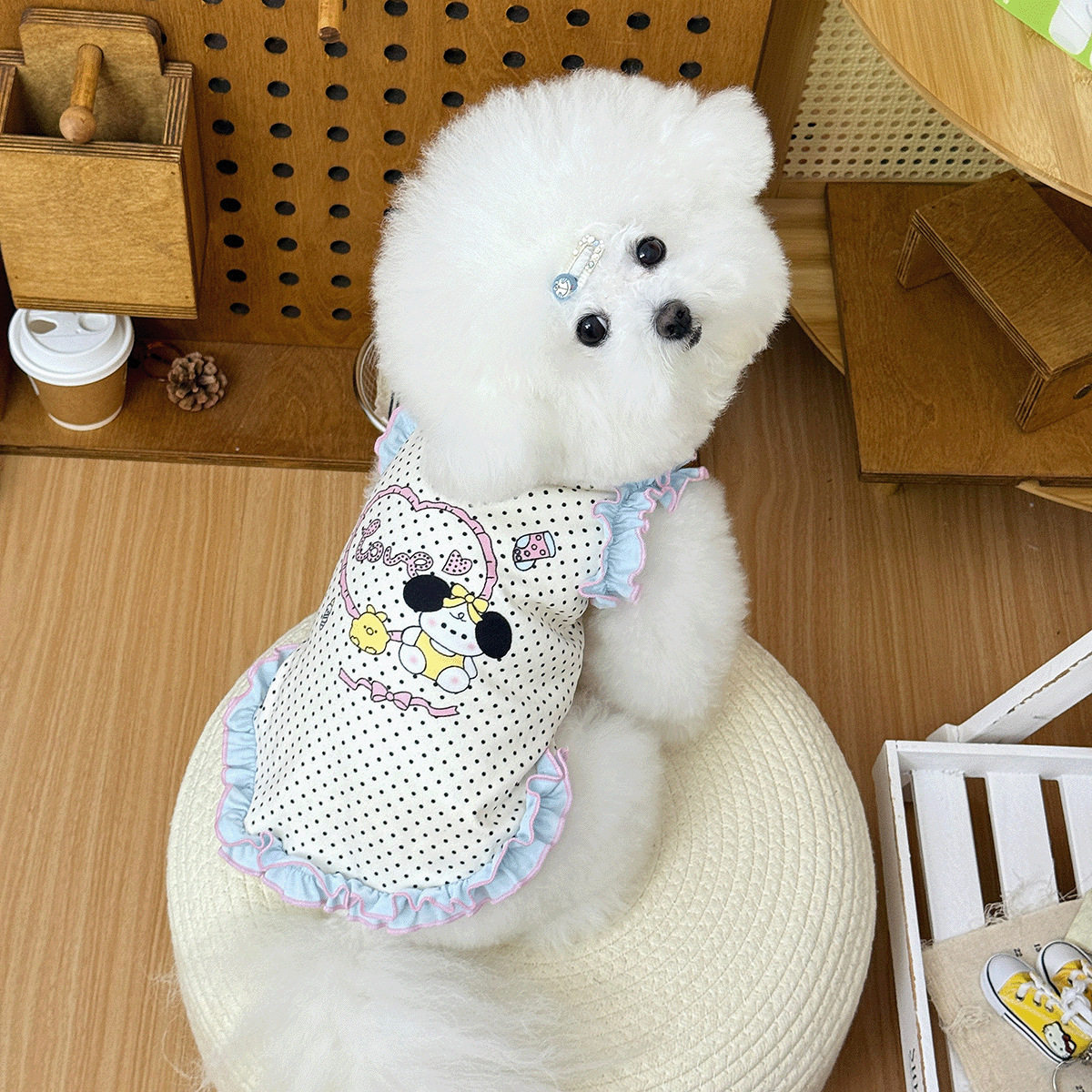 春秋款宠物衣服2025新款狗狗猫咪背心波点印花小型犬服装狗狗,淘宝优惠券,粉丝福利购,淘宝优惠卷