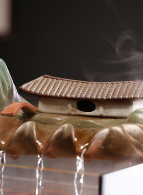 流水招财摆件家居客m厅新中式假山喷泉鱼缸办公室玄关生财乔迁礼