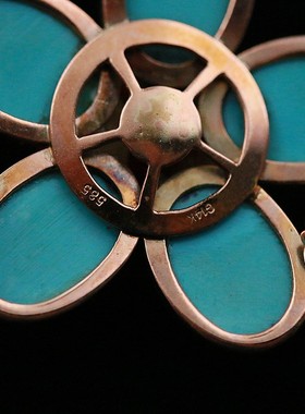 14k金镶嵌天然有机宝石项链