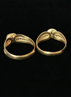 海外回流镶天然有机宝石戒指