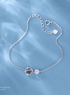 云小舒 s925银蓝色星球手链女韩版简约气质学生礼物潮流手饰