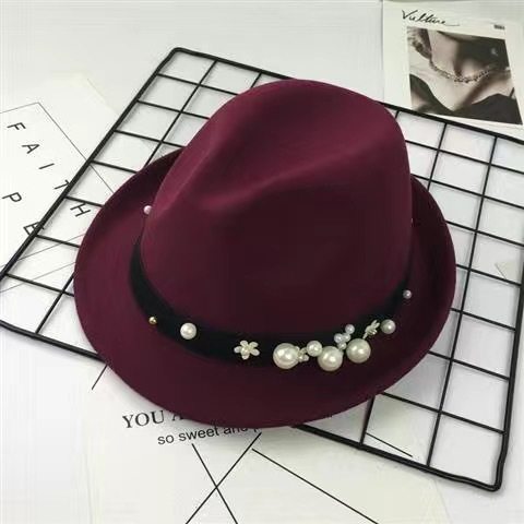 韩国秋冬英伦毡呢时尚复古毛帽子礼帽小沿卷边男女士锥顶爵士帽潮,淘宝优惠券,粉丝福利购,淘宝优惠卷