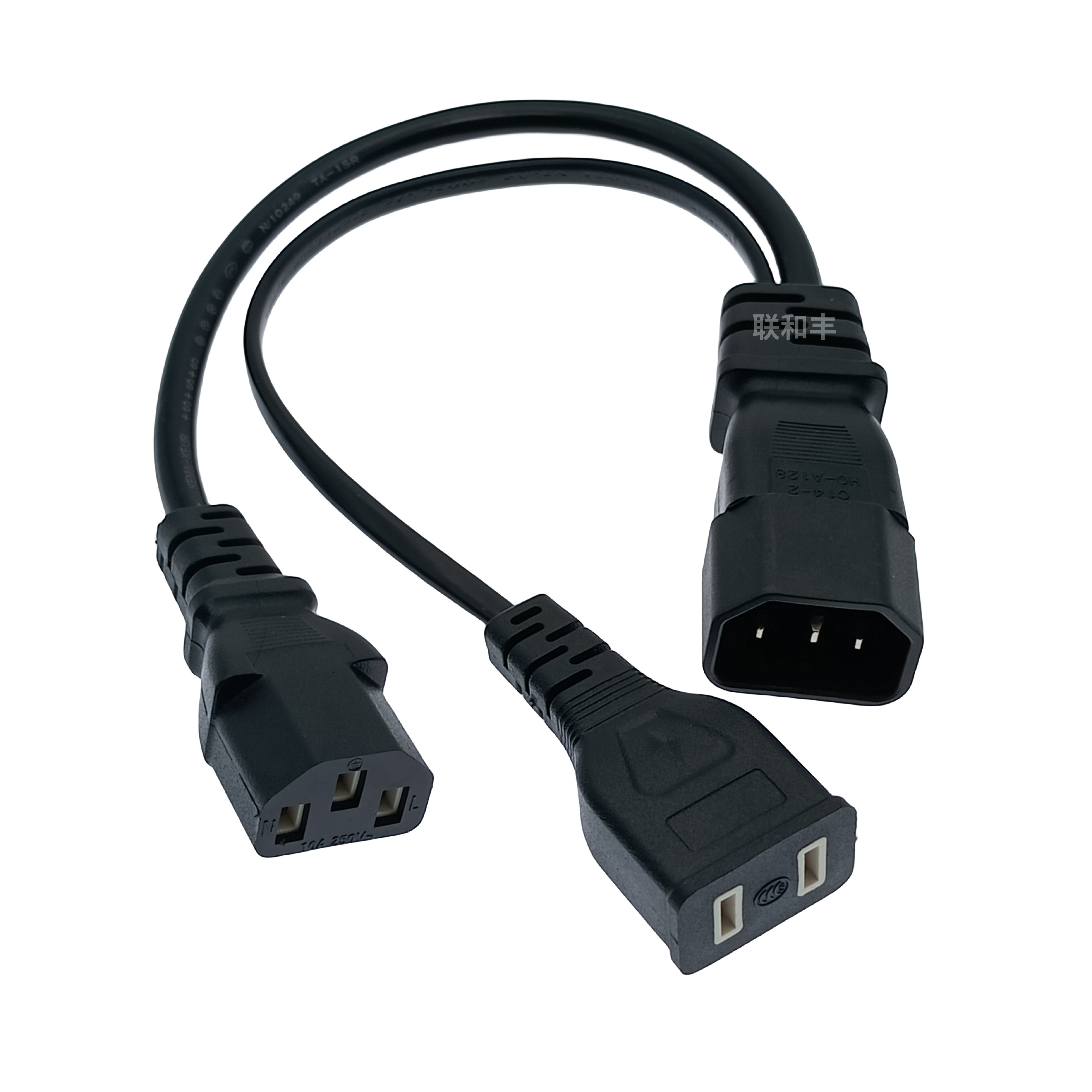 C14品字公转C13品字尾+美标/美规两扁插一分二电脑机箱连接电源线,淘宝优惠券,粉丝福利购,淘宝优惠卷