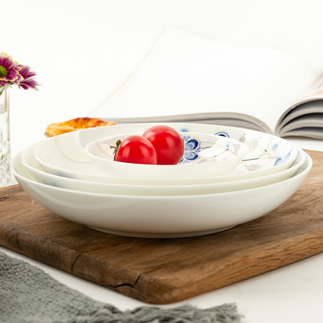 Personalized round large-sized Tangshan soup plaster porcelain tableware