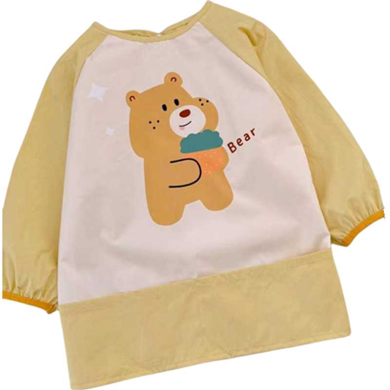 Baby smock, painting clothes, kindergarten eating bib, long
