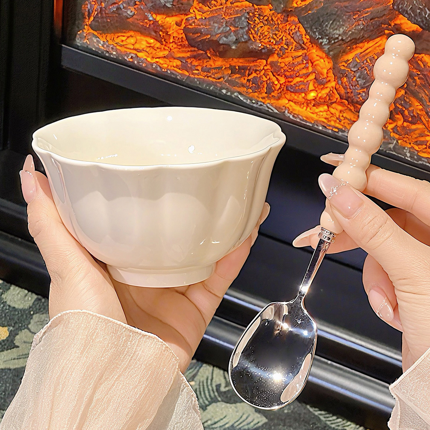 釉下彩陶瓷饭碗家用2025新款高颜值陶瓷碗汤碗漂亮好看碗具餐具,淘宝优惠券,粉丝福利购,淘宝优惠卷