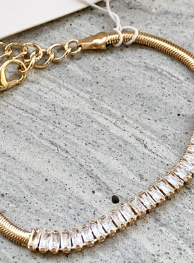 【芝麻芒果】美单Ettika小方钻镀18k手链