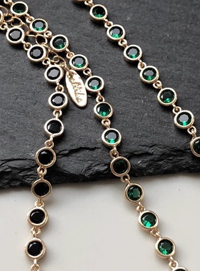 美单Ettika绿黑欧美choker项链