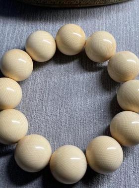 2025猛犸象牙保真手串圆珠老型单圈冰料原色满纹 12/15/16/18/20